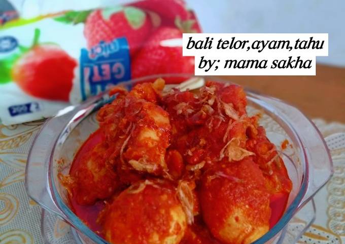 Cara Membuat Bali tahu,telor,ayam Menu Enak