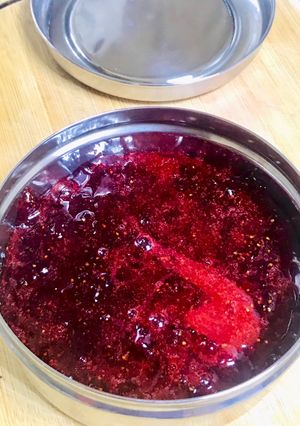 A picture of Homemade strawberry jam.