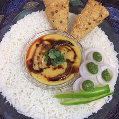A picture of Kadhi Chawal.