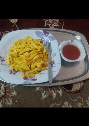 عکسی از دستور سیب زمینی سرخ کرده با سُس مخصوص خودم 👏😆😋