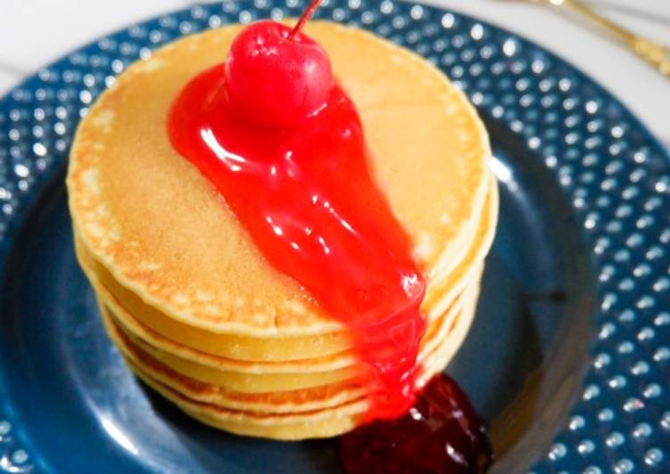 Cara Gampang Membuat 🥞Fluffy Pancake teflon🍒, Lezat