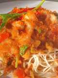 Spaghetti Angel hairs with Fried Squids Salt eggs