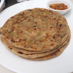 A picture of Paneer Sattu Veggie Paratha perfect for lunch boxes.