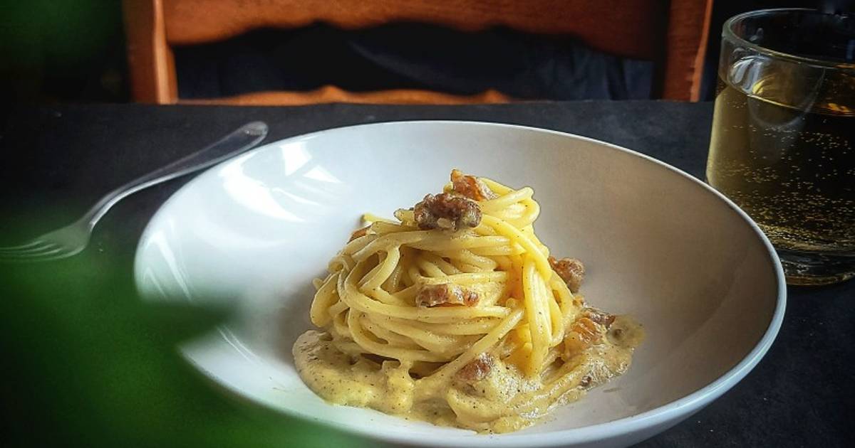 Resepi Spaghetti Carbonara Simple Tanpa Susu  Tak Payah Beli Susu Guna