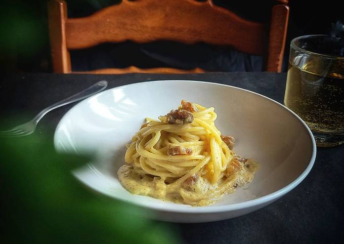 Cara Gampang Menyiapkan Spaghetti Carbonara (Original Recipe) Anti Gagal