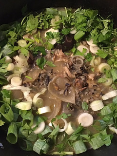 A picture of California Farm Smoked Mock Duck Wild Rice Soup.