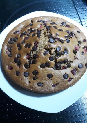 Una foto de Bizcocho de fresas y pepitas de chocolate
