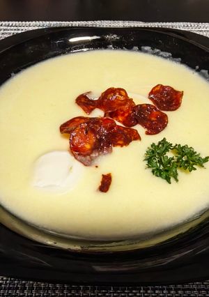 Rakott krumpli leves recept fotója