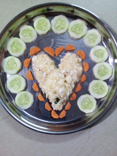 தலைப்பு : இதய வடிவிலான மரவள்ளி கிழங்கு பொடிமாஸ் (Maravallikilanku podimas recipe in tamil) செய்முறை முக்கிய புகைப்படம்
