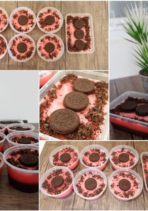 Foto resep Agar-agar Coklat Stroberi Topping Oreo