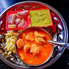 A picture of Soya chunks curry.