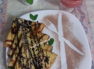 صورة لوصفة كريب معمر بالتفاح معسل والكركاع 😋
