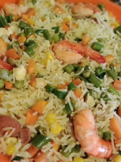 A picture of Prawn fried rice.