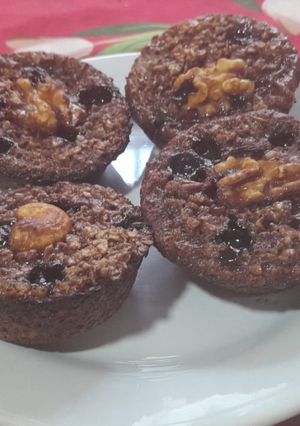 Una foto de Muffins de avena sabor brownie