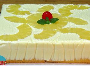 Una foto de Tarta de piña (ananás) fácil y sin horno