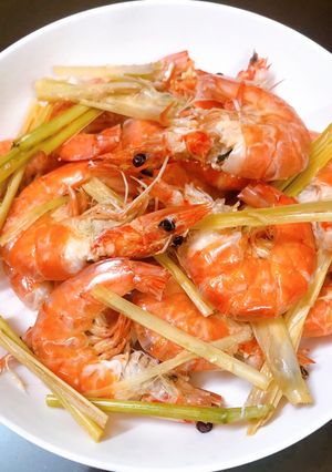 Hình của món Tôm hấp bia.