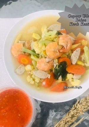 Foto resep Capcay udang bakso kuah kental