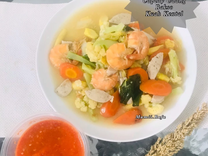 Langkah Mudah untuk Membikin Resep Capcay udang bakso kuah kental yang Enak Banget Anti Ribet, Mantap Sekali
