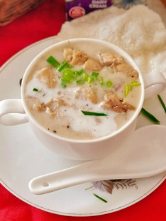 A picture of Creamy Mushroom Chicken Soup.