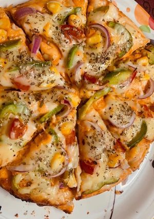 A picture of Pizza at home.