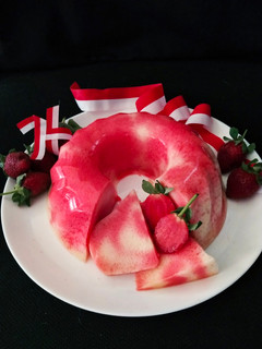 Foto resep Puding Roti Tawar Merah Putih