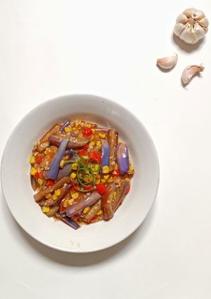 Foto resep Terong Tumis Jagung