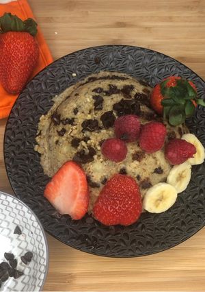 Une photo de Bowl cake banane / chocolat