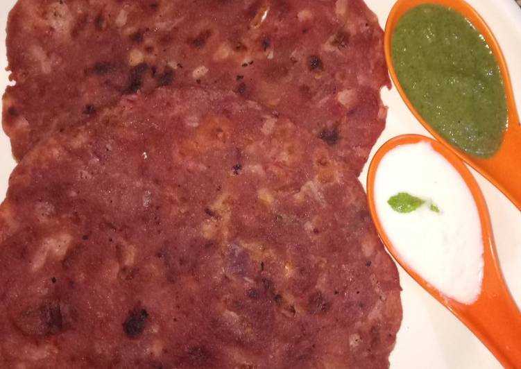 Step-by-Step Guide to Prepare Quick Beetroot potato mix paratha