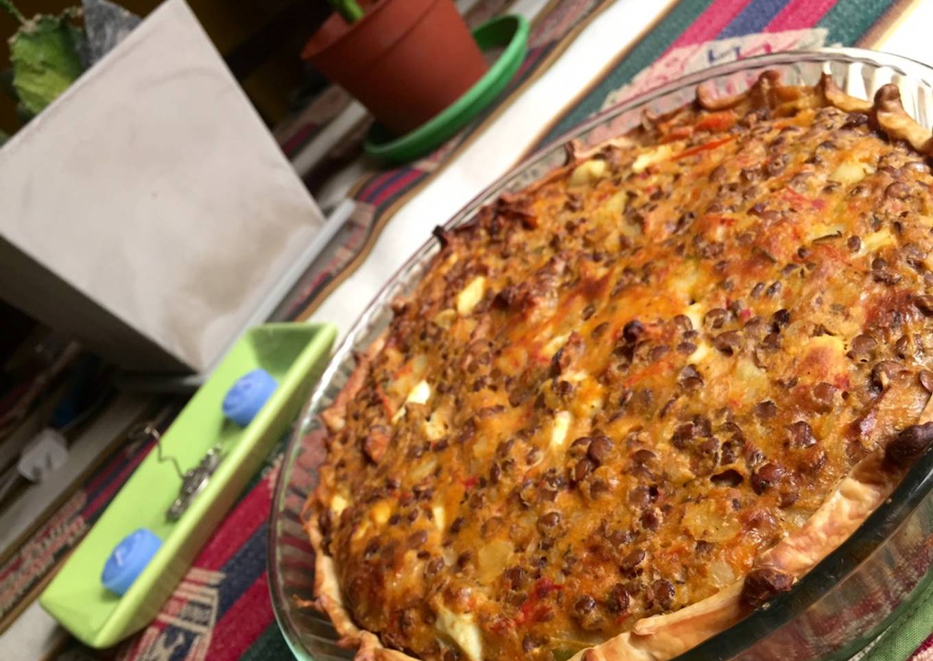 Tarta de lentejas con papas 🥧🥔🤩