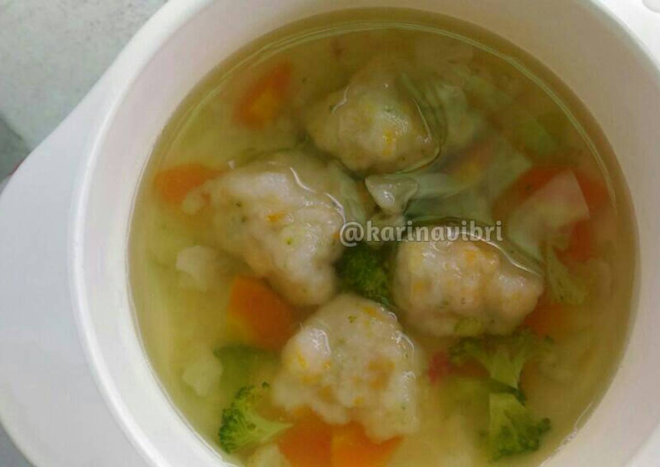 Soup Bakso Udang Sayur (Mpasi - 14mo+)