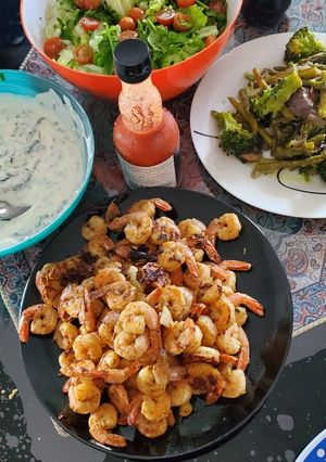 عکسی از دستور میگو با سبزیجات
