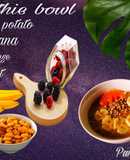 Smoothie bowl (Khoai mật, yến mạch,chuối, cam) Topping hạt dinh dưỡng