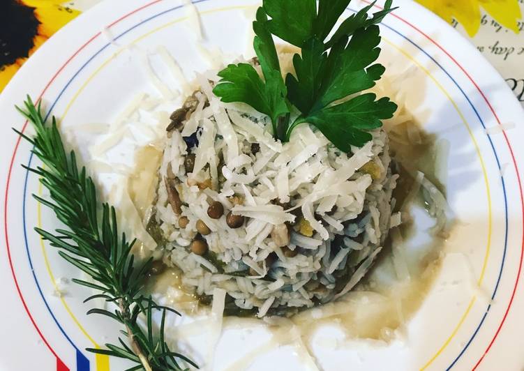 Timballetto di riso basmati con legumi e cereali