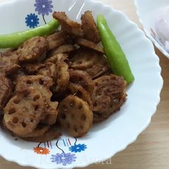 Dry Masala Beh (lotus root) A picture of Dry Masala Beh (lotus root).