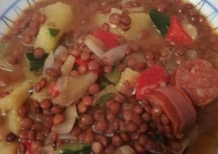 receta lentejas de bote con chorizo y patatas