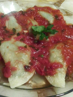 Una foto de Pastas rellenas de verdura con tapas de copetin