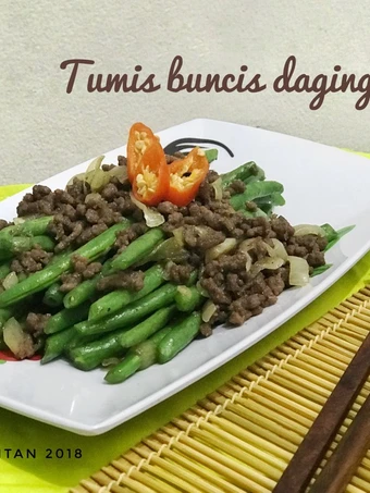 Cara Simple Menyiapkan Resep  Tumis buncis daging cincang yang Sempurna, Enak Banget