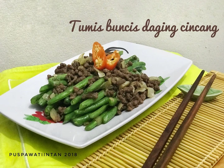 Cara Simple Menyiapkan Resep  Tumis buncis daging cincang yang Sempurna, Enak Banget