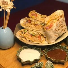 A picture of Dynamite chicken wrap.