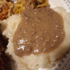 A picture of Hamburger Gravy Birthday Celebration version.