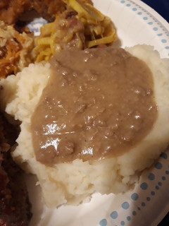 A picture of Hamburger Gravy Birthday Celebration version.