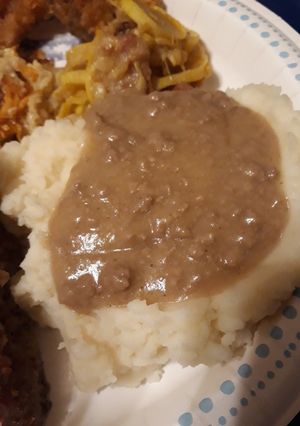 A picture of Hamburger Gravy Birthday Celebration version.