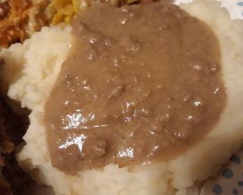 Easy Recipe Hamburger Gravy Birthday Celebration version Savory Delicious