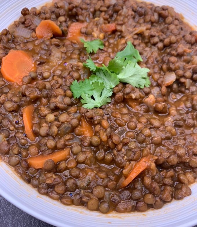 Une photo de Lentilles vertes et carottes à la marocaine