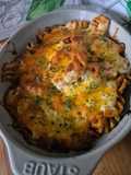 Cross fries au cheddar et lardons