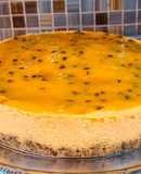 Cheesecake con baño de maracuyá