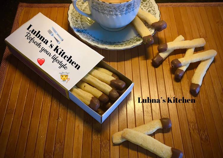 Steps to Prepare Quick Eggless matchstick cookies