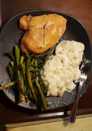 A picture of Honey glazed chicken breasts.