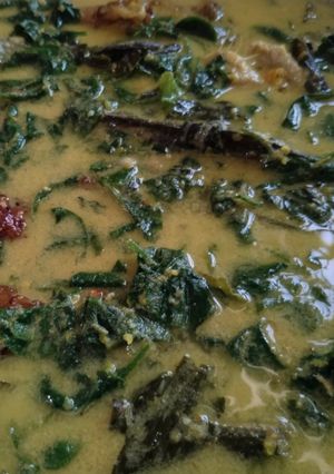 Gambar Bayam Brazil Masak Lemak Cili Padi Bersama Ikan Keli Salai