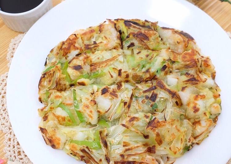 Korean daun bawang Chijimi super mochi mochi